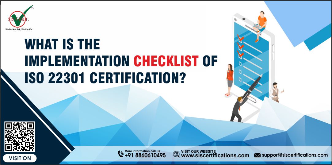 What is the Implementation Checklist of ISO 22301 Certification?